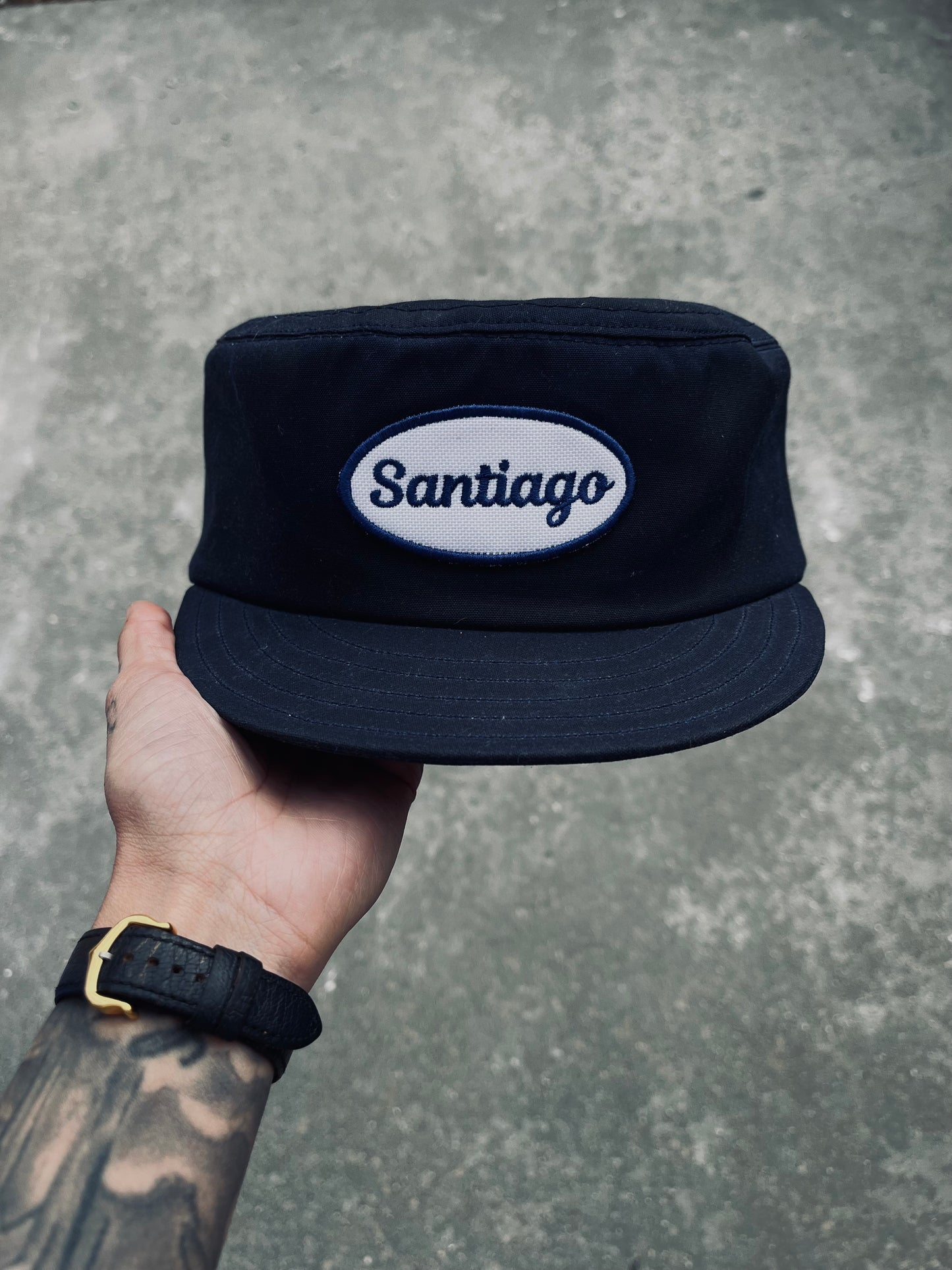 Navy Waxed Painters Hat